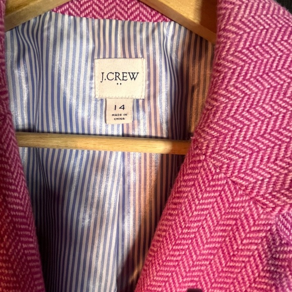 J. Crew Fuchsia Herringbone Blazer - Picture 3 of 6